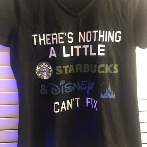 Disney & Starbucks t shirt